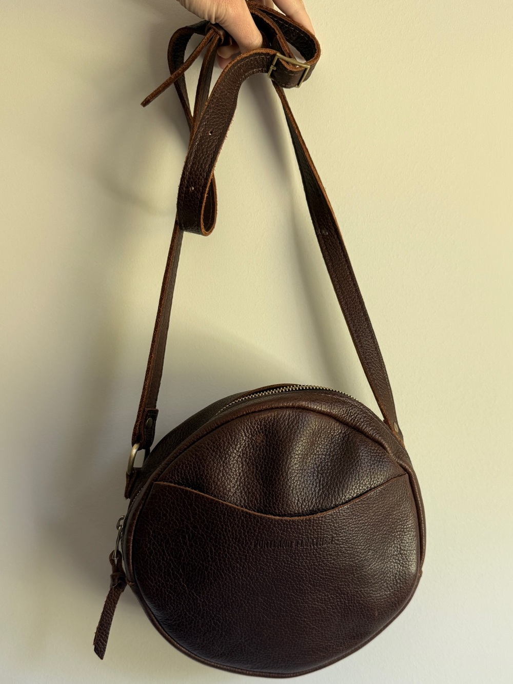Portland Leather Circle Crossbody Women's  Leather Handbag Cold Brew